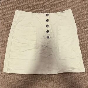 miami Cream Button-Front Mini Skirt